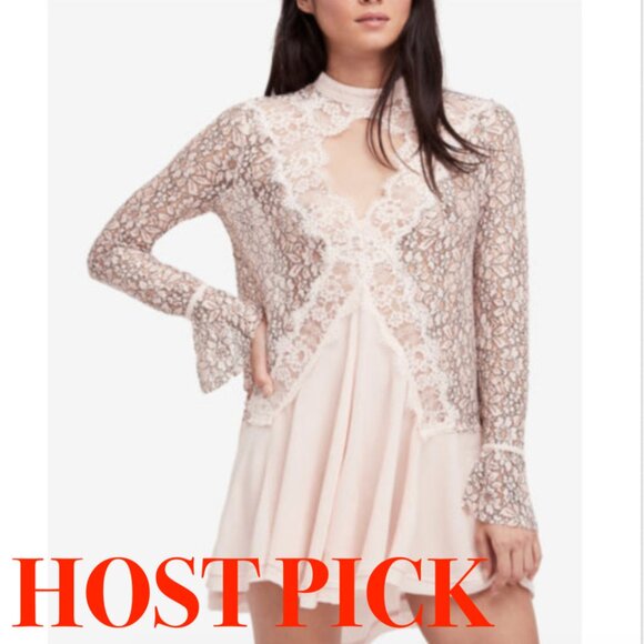 Free People Dresses & Skirts - Free People Tell Tale Cutout Lace Tunic/Dress/Top